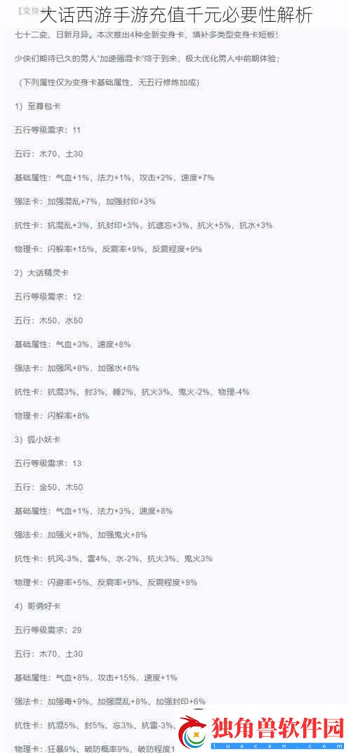大话西游手游充值千元必要性解析