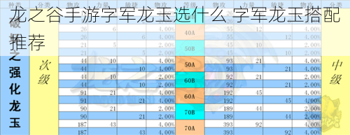 龙之谷手游字军龙玉选什么-字军龙玉搭配推荐