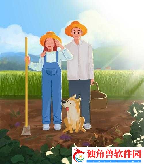 情侣插秧姿势参考绘画：爱的田园劳作瞬间
