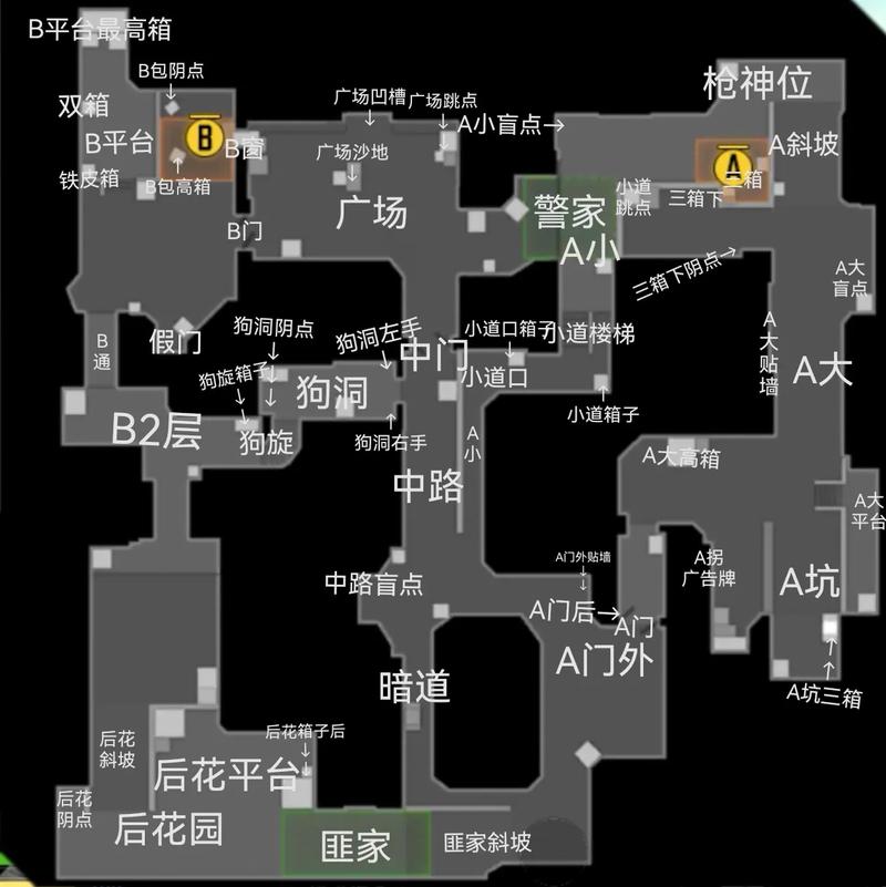穿越火线手游沙漠灰地图A大高箱点位战略中心优势分析