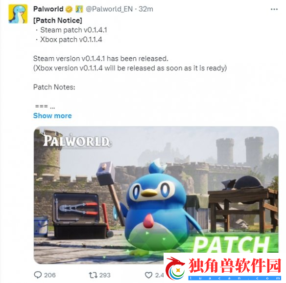 幻兽帕鲁Steam更新1.4.1版本-Xbox版更新再次落后网