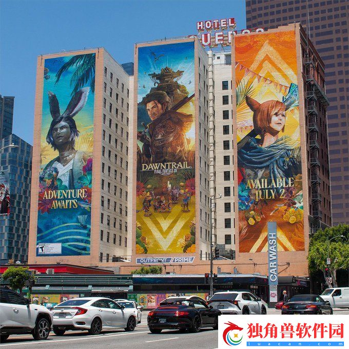 官方在洛杉矶晒出最终幻想14巨型海报-十分壮观！