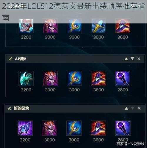 2022年LOLS12德莱文最新出装顺序推荐指南