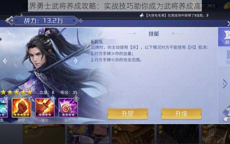 境界勇士武将养成攻略:实战技巧助你成为武将养成高手