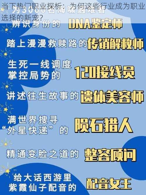 当下热门职业探析:为何这些行业成为职业选择的新宠?