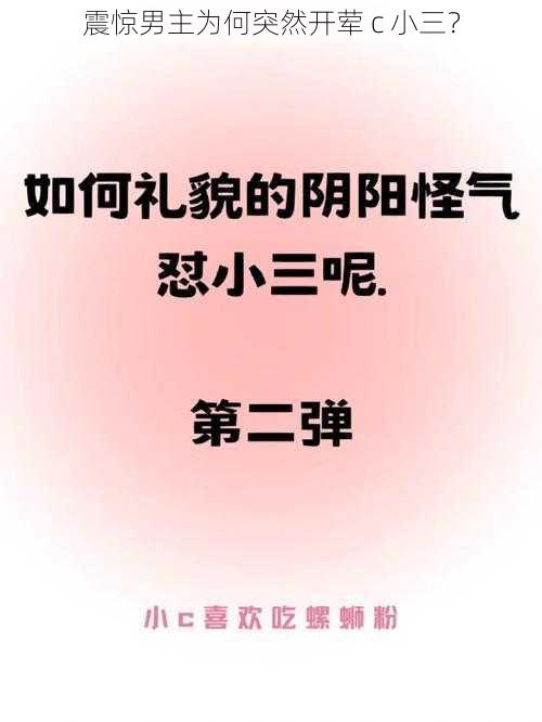 震惊男主为何突然开荤 c 小三?