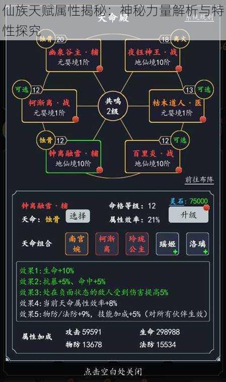 仙族天赋属性揭秘:神秘力量解析与特性探究