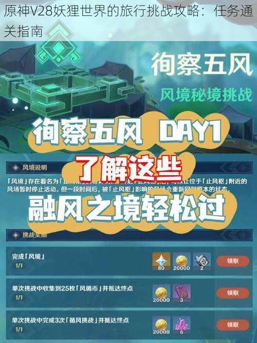 原神V28妖狸世界的旅行挑战攻略:任务通关指南