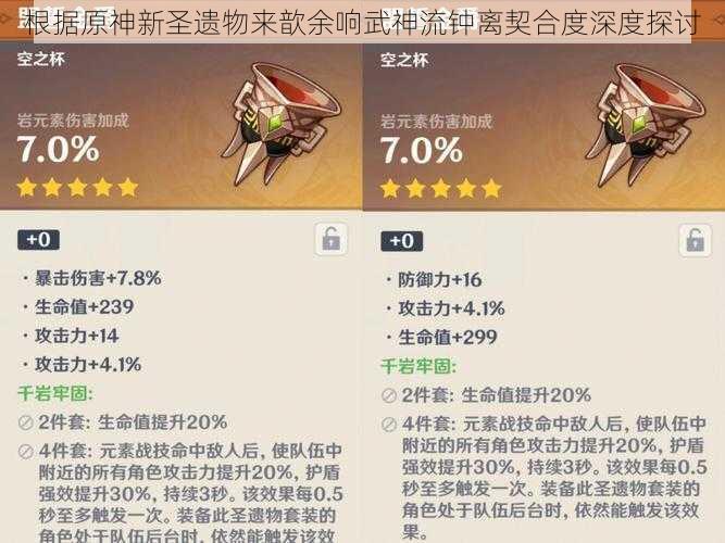 根据原神新圣遗物来歆余响武神流钟离契合度深度探讨