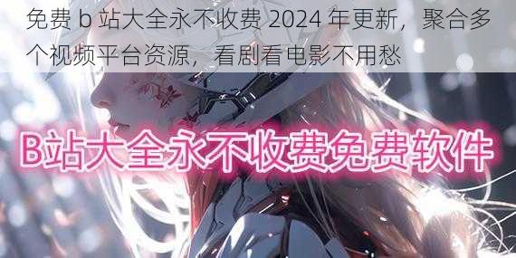 免费 b 站大全永不收费 2024 年更新，聚合多个视频平台资源，看剧看电影不用愁