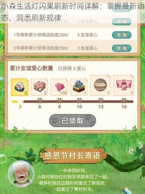 小森生活灯闪果刷新时间详解：掌握最新动态，洞悉刷新规律
