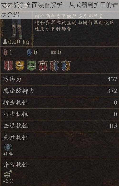 龙之战争全面装备解析：从武器到护甲的详尽介绍