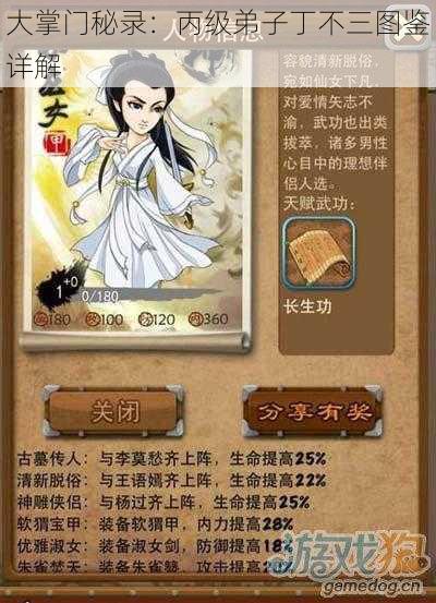 大掌门秘录:丙级弟子丁不三图鉴详解