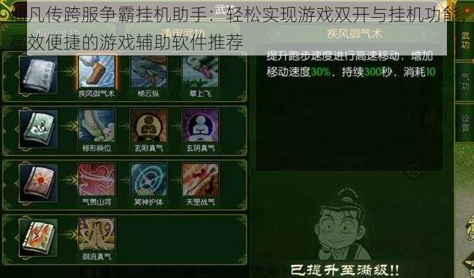仙凡传跨服争霸挂机助手:轻松实现游戏双开与挂机功能,高效便捷的游戏辅助软件推荐
