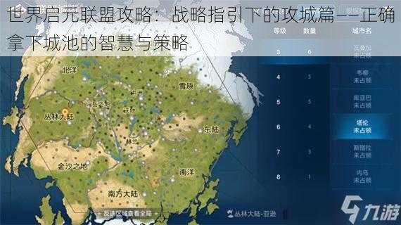 世界启元联盟攻略：战略指引下的攻城篇——正确拿下城池的智慧与策略