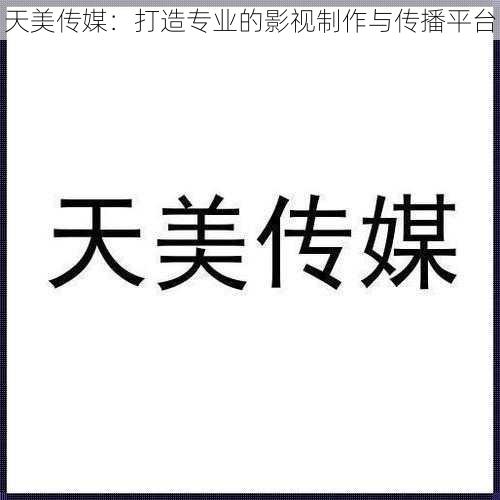 天美传媒：打造专业的影视制作与传播平台