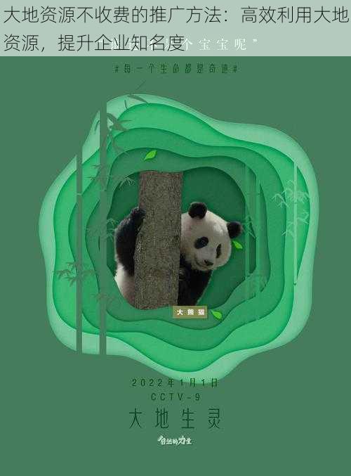 大地资源不收费的推广方法：高效利用大地资源，提升企业知名度