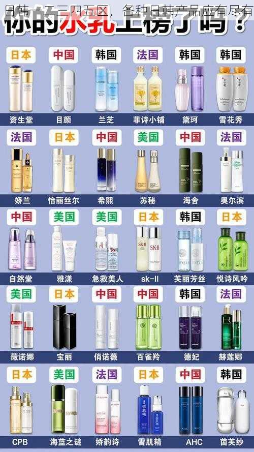 日韩一二三四五区，各种日韩产品应有尽有