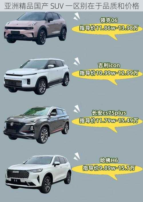 亚洲精品国产 SUV 一区别在于品质和价格