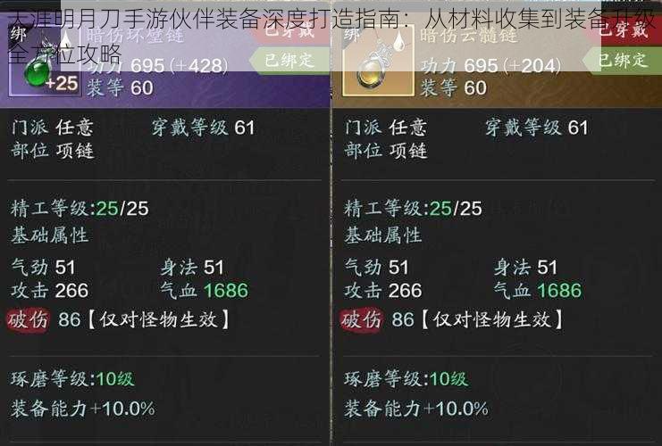 天涯明月刀手游伙伴装备深度打造指南：从材料收集到装备升级全方位攻略