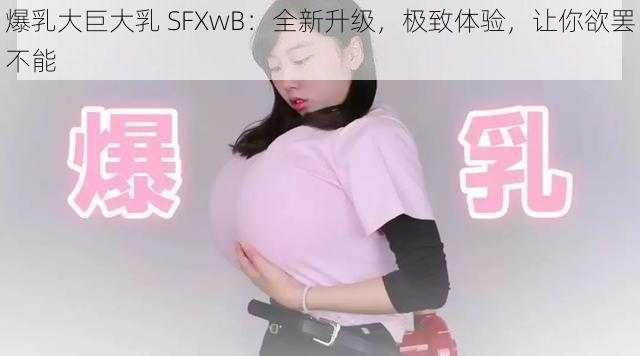 爆乳大巨大乳 SFXwB：全新升级，极致体验，让你欲罢不能
