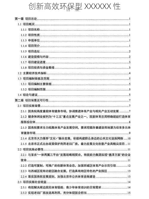 创新高效环保型 XXXXXX 性