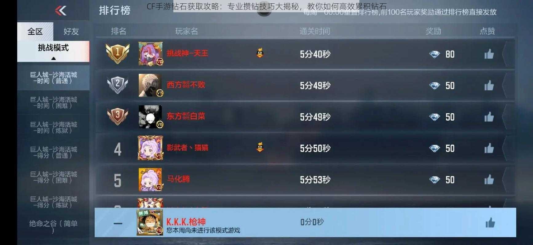 CF手游钻石获取攻略:专业攒钻技巧大揭秘,教你如何高效累积钻石
