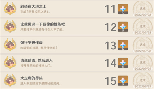 原神3.1隐藏成就大全 成就解锁方法介绍